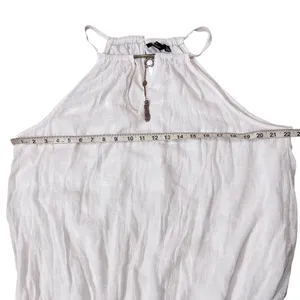 Beachy Airy Coastal White Halter Neck High Low Pull Over Dress thumbnail 6
