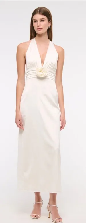 Abercrombie Rosette Satin Halter Dress Bridal thumbnail 1