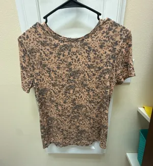 Nine West Soft Spun Leopard Print Short Sleeve T-Shirt thumbnail 1