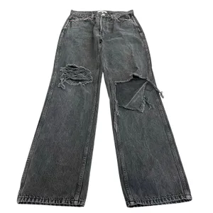 RE/DONE High Rise Loose Jeans in Washed Black with Rips Size 28‎ thumbnail 3