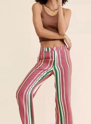 Free People Women's La Paz Pants Striped Size 2 thumbnail 2