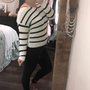 Love Tree small creme & black striped back sweater thumbnail 3