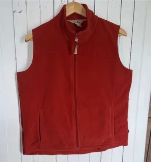 Woolrich Fleece Vest Burnt Orange Size L thumbnail 1