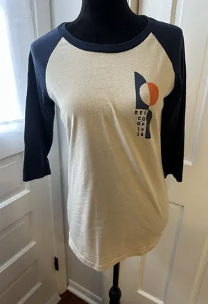 REI Women’s Raglan Top 3/4 Sleeves Tshirt Size Small Navy/Cream Gorpcore Nature thumbnail 1