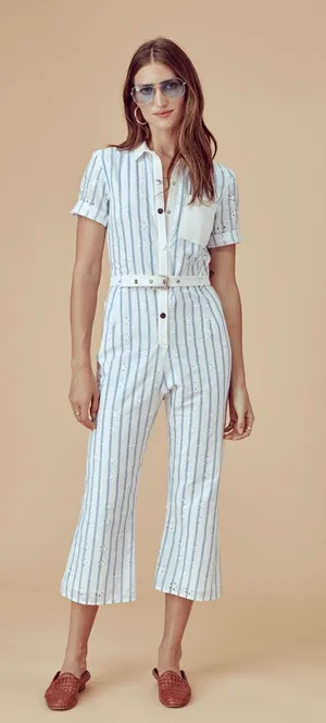 For Love & Lemons Hermosa Striped Jumpsuit M thumbnail 1