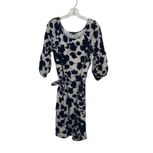 Vertigo Paris Large Black Cream Floral Parisian Chic Tie Waist Romantic Midi thumbnail 3