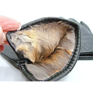 Vintage Womens Black Rabbit Fur Rayon Partial Lining Fashion Gloves Stretch 6-7 thumbnail 5