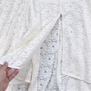 Rebecca Taylor • Lace Maxi Skirt cream New Ivory flowy slit crochet beach summer thumbnail 10