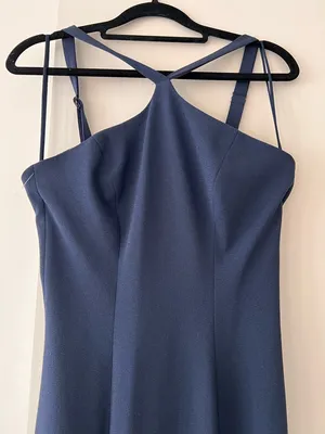 Dress the Population Navy Blue Halter Midi Dress Size Small Fit & Flare thumbnail 6
