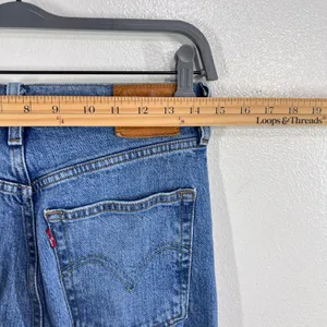 Levi's Premium Ribcage Straight Jeans‎ Size 29 High Rise Distressed Knee Denim thumbnail 7