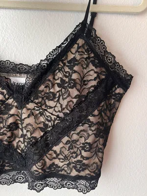 Princess Polly Black Lace Tank Top thumbnail 4