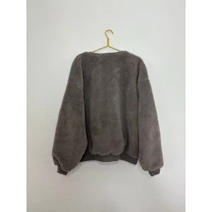 The Bar Gigi Sweatshirt Cinder/Grey Size XL Sherpa Teddy Loungewear Oversized thumbnail 13
