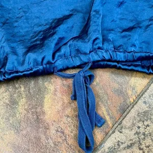Aeropostale Blue Long Sleeve Blouse Tie Bottom M thumbnail 6