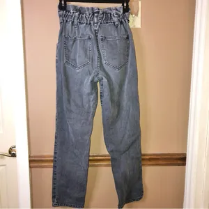 Pacsun Paperbag Straight Leg Mom‎ jeans dark black wash size 23 thumbnail 4