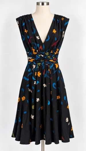 Plenty by Tracy Reese Nikkita Dress Women Small Black Harvest Floral Ruched NWT thumbnail 1