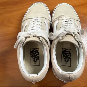Vans Old Skool‎ Suede Leather Sneaker Skate Shoe Cream Tan Neutral W5 Low Top thumbnail 6