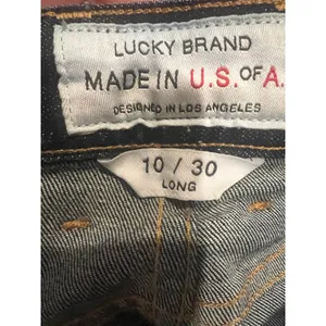 Lucky Brand boot cut dark wash blue jeans denim pockets zip closure Size 10 long thumbnail 16