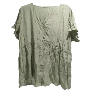 JayGate Women’s Babydoll Peplum Blouse XXL NWT Light Green V-Neck Button Down thumbnail 4