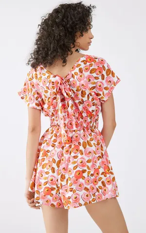 Urban Outfitters Kiss The Sky Floral V-Neck Romper thumbnail 3