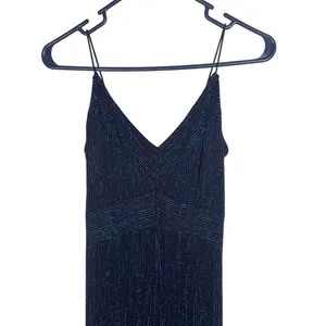 Jump Apparel Womens Metallic Blue Purple Wide Leg Jumpsuit V-Neck Medium USA thumbnail 2