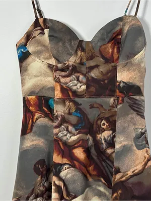 Urban Outfitters Renaissance Art Print Bustier Mini Dress Size Small Corset thumbnail 3