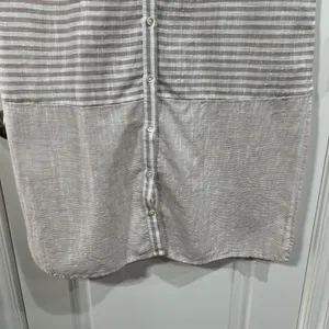 Lucky Brand Size S Dress Button Down Maxi Shirt‎ Striped Lightweight Cap Sleeve thumbnail 5