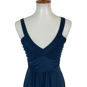 Georgiou Studio Blue Ruched Sleeveless Dress XS X-Chico Made In USA Boho‎ Chic thumbnail 2