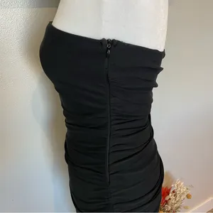 Hello Molly Black One-Shoulder Ruched Midi Dress thumbnail 5