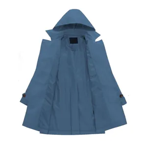 NEW Double Breasted Trench Coat Mid-Length Overcoat S NO BELT thumbnail 4