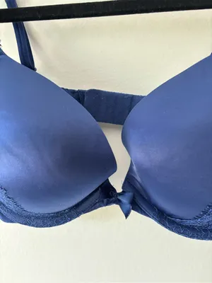 Victoria’s Secret Blue Lace Satin Very Sexy Push Up Bra Adjustable Straps 32D thumbnail 3
