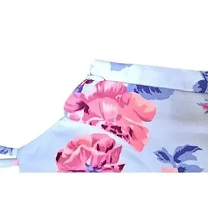 Zara Blue Pink Floral Bustier Mini Dress‎ Spaghetti Strap Fit and Flare Size M thumbnail 9