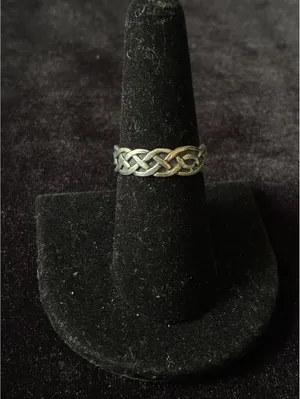 Endless Celtic knot band ring .925 sterling silver Size 7.5 thumbnail 2