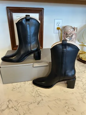 Everlane The Outlaw Boot Black‎ Western Stacked Heel Size 5.5 thumbnail 2