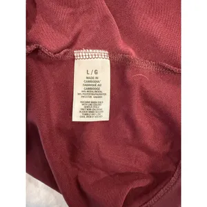 Aeropostale Baby Doll top Women Large Burgundy Bell Sleeve peplum Tie-Front Y2K thumbnail 6