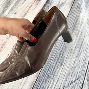 Vintage Paul Green Dark Brown Leather Mid-Heel Dress Shoes thumbnail 4