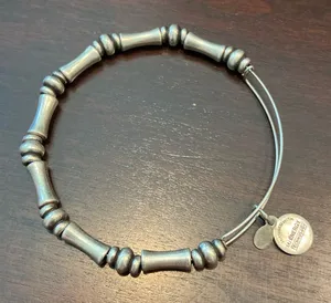 Alex and Ani charm bangle bracelet, silver toned thumbnail 1