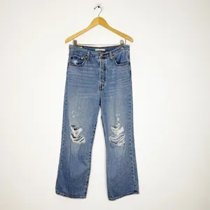 Levi’s Ribcage Straight Ankle Jeans Super High Rise Button Fly Size 30 10 Busted thumbnail 3