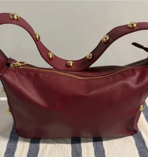 Universal Thread Burgundy Shoulder Bag with Gold Studs thumbnail 1