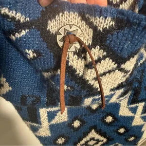 Miss Me Vintage Blue Geometric Patterned Open Front Cardigan Large thumbnail 4
