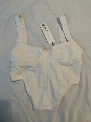 ZARA White Corset Top thumbnail 2