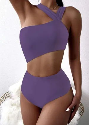 Cut Out Monokini Purple Size M thumbnail 1