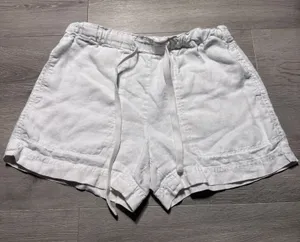 Vince Womens White 100% Hemp Pull On Drawstring Shorts Size Medium‎ M thumbnail 1