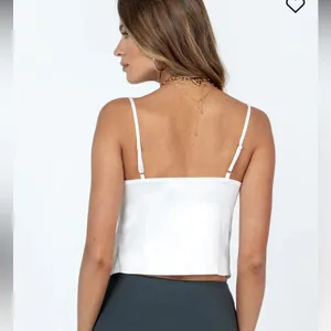 Princess Polly BURESS TOP WHITE summer cropped tank top thumbnail 5