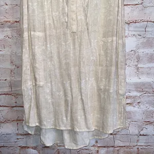 Prana Natassa Crinkle Tunic top sleeveless M v neck pockets cream pullover thumbnail 3