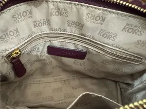 Michael Kors Cindy Large Dome Scalloped Studded Crossbody Bag – Plum / Wine thumbnail 5