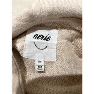 Aerie Beach Weekend Oversized Hoodie Women's Small Beige‎ Pockets Comfy thumbnail 6
