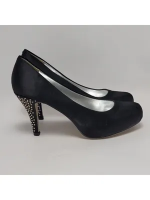 Madden Girl Getta Rhinestone Embellished Heel Pump Shoe Size 7 Black thumbnail 2