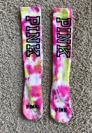 VS pink tie dye socks Sz S thumbnail 2