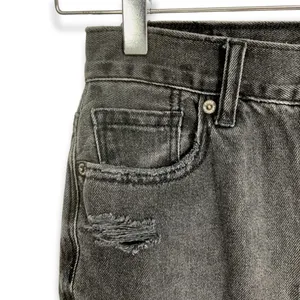 American Eagle | Size 00 XXS | Mom Jeans High Rise Distressed Ripped Faded Black thumbnail 5