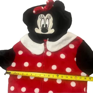 Disney Minnie Mouse‎ Women's Sleepwear PJ Costume Adult One Piece Hood Large thumbnail 3